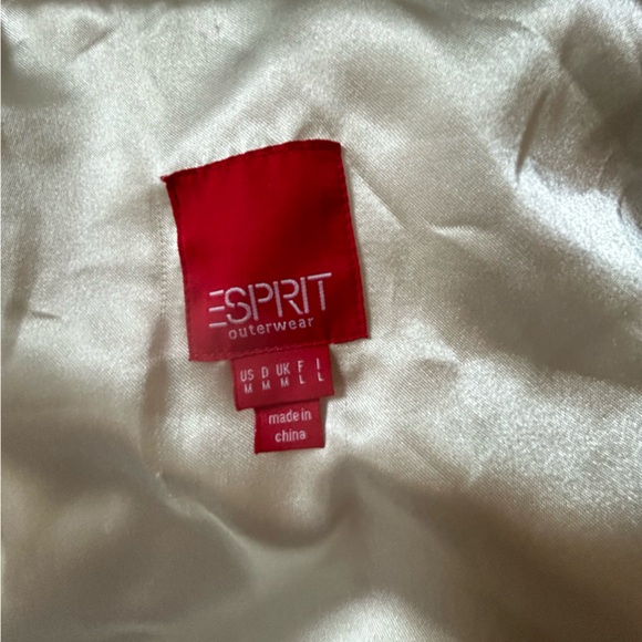 Vintage 90s ESPRIT Checkered Faux Fur Coat Bomber Jacket Mob Wife Size Medium - Picture 8 of 10